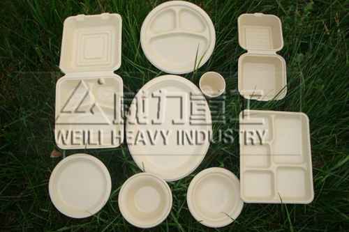 秸秆粉末成型油压机压制成型的餐具产品介绍: